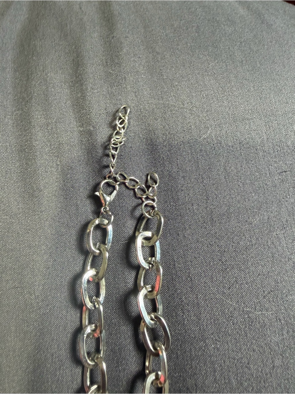 Turquoise Statement Pendant Necklace - Silver Tone - Picture 4 of 4